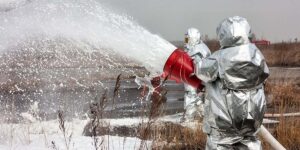 PFAS-containing firefighting foam sprayed at airports and military installations