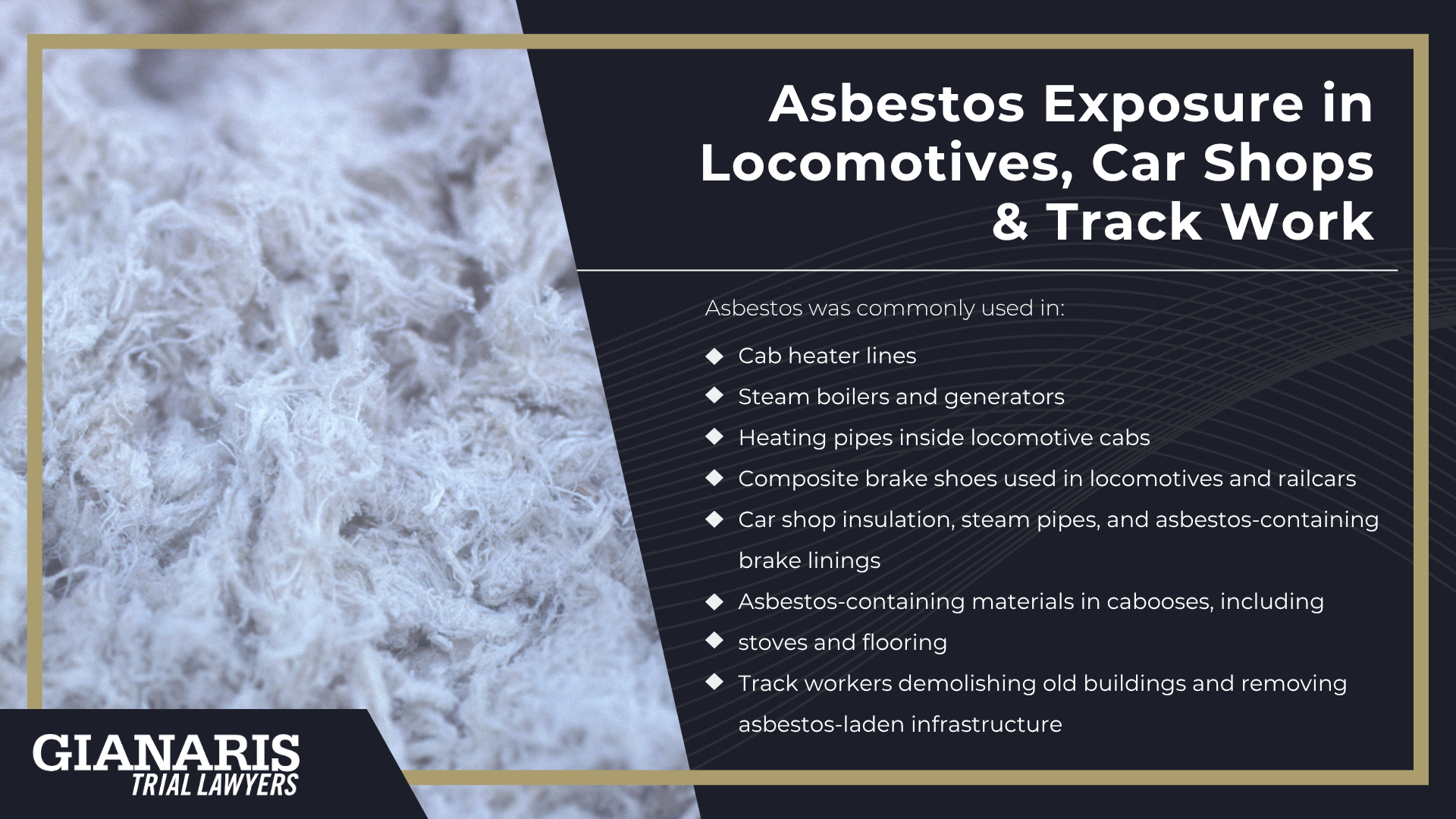 Diesel Exhaust, Locomotive Crews, Car Department & Track Workers; Diesel Exhaust & Cancer Risks; Asbestos Exposure in Locomotives, Car Shops & Track Work