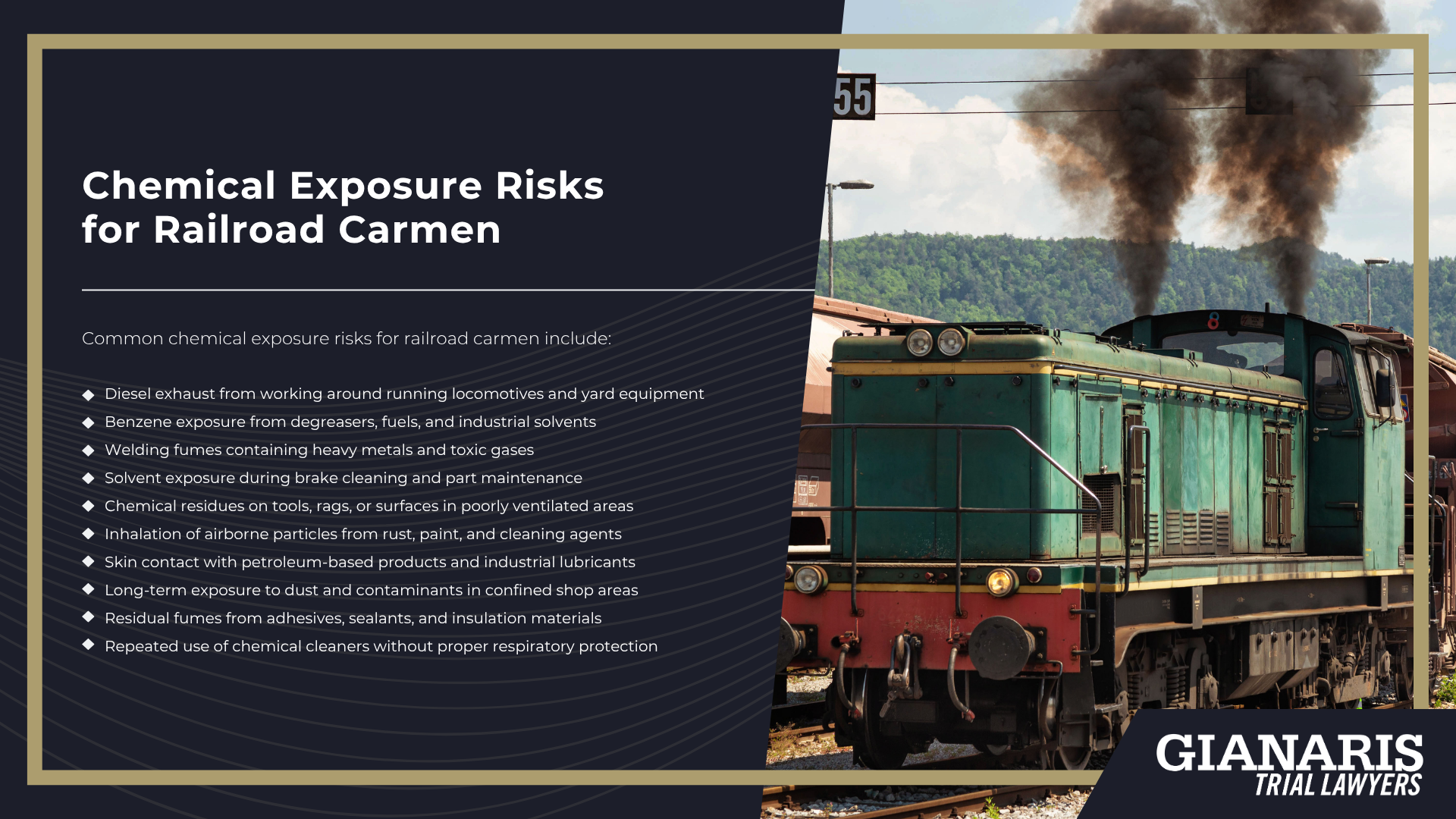 Physical Injury and Chemical Exposure Risks Faced by Railroad Carmen; Physical Injury Risks for Railroad Carmen; Chemical Exposure Risks for Railroad Carmen