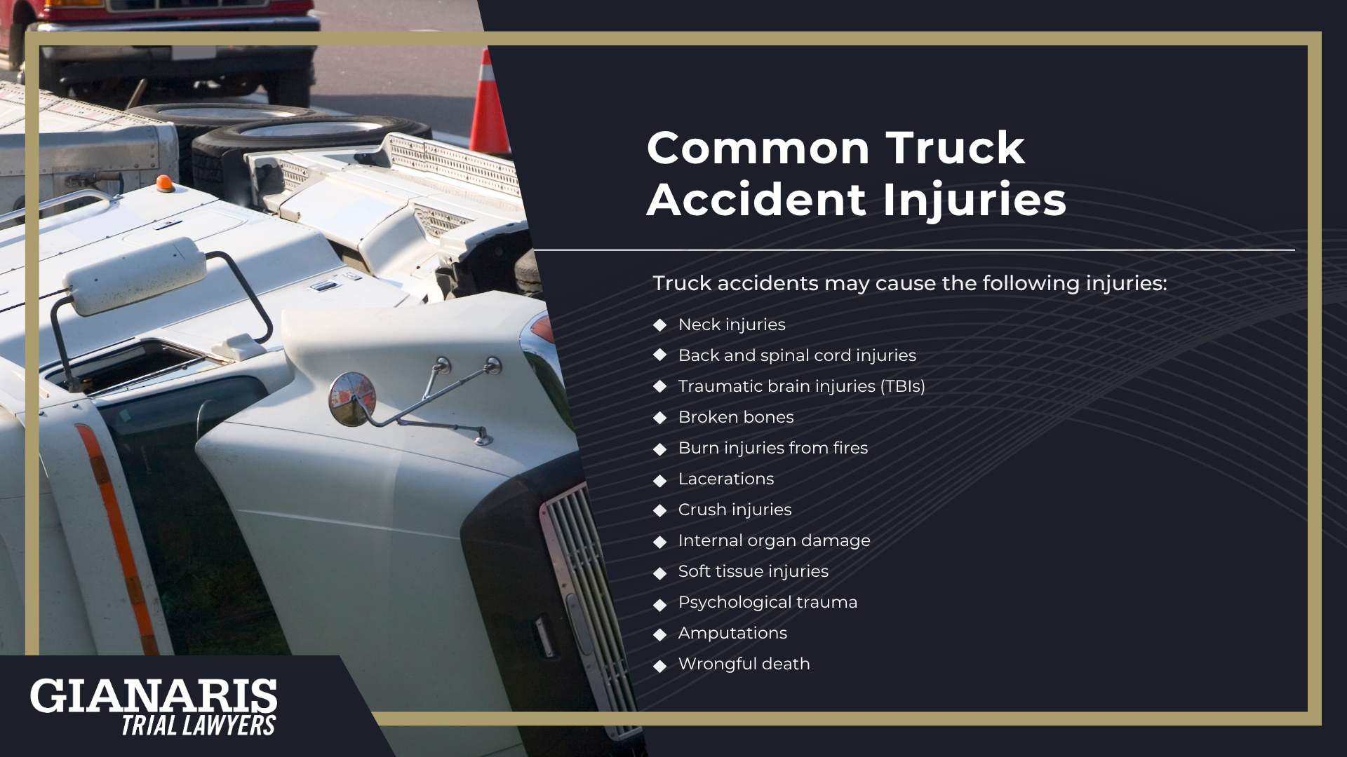 Meet Our Team of Experienced Collinsville Truck Accident Lawyers; How Much Does it Cost to Hire a Truck Accident Attorney from Gianaris Trial Lawyers; The Legal Process for a Truck Accident Claim in Collinsville, IL; Gathering Evidence for a Truck Accident Case; Types of Damages in a Truck Accident Case; Common Causes of Semi-Truck Accidents; Common Truck Accident Injuries