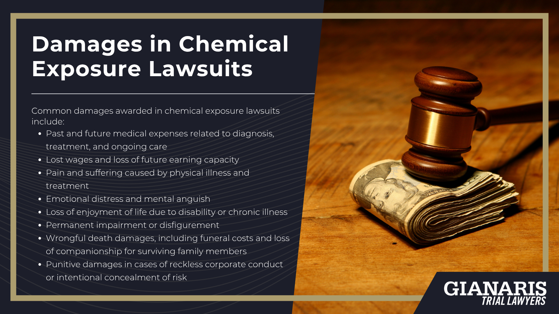How Does Toxic Chemical Exposure Occur; What To Do If You Suspect Toxic Chemical Exposure; Types of Chemical Exposure_ Workplace, Community, and Individual Risks; Workplace Chemical Exposure Risks; Community Chemical Exposure Risks; Individual Cases of Chemical Exposure; Health Effects of Toxic Chemical Exposure; The Legal Process for Toxic Chemical Exposure Litigation; Gathering Evidence for a Chemical Exposure Lawsuit; Damages in Chemical Exposure Lawsuits