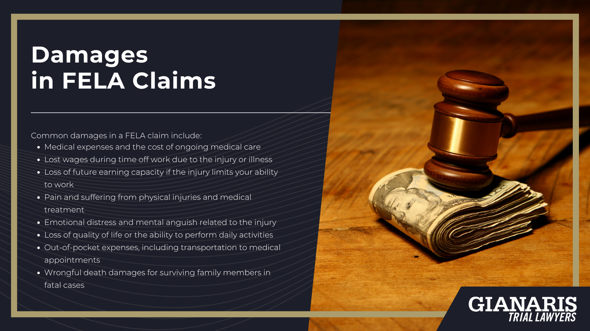 Meet Our Founder and Experienced FELA Attorney_ Ted Gianaris; Meet Our Founder and Experienced FELA Attorney_ Ted Gianaris (2); What is the Federal Employers Liability Act (FELA) and How Does it Benefit Injured Railroad Workers; What Injuries Qualify for FELA Claims; What Railroad Workers are Able to File Claims Under FELA?; Major Illinois Rail Yards and Locations Potentially Linked to Railroad Injuries; Do You Qualify for an Illinois FELA Claim; Gather Evidence for Your FELA Lawsuit; Damages in FELA Claims