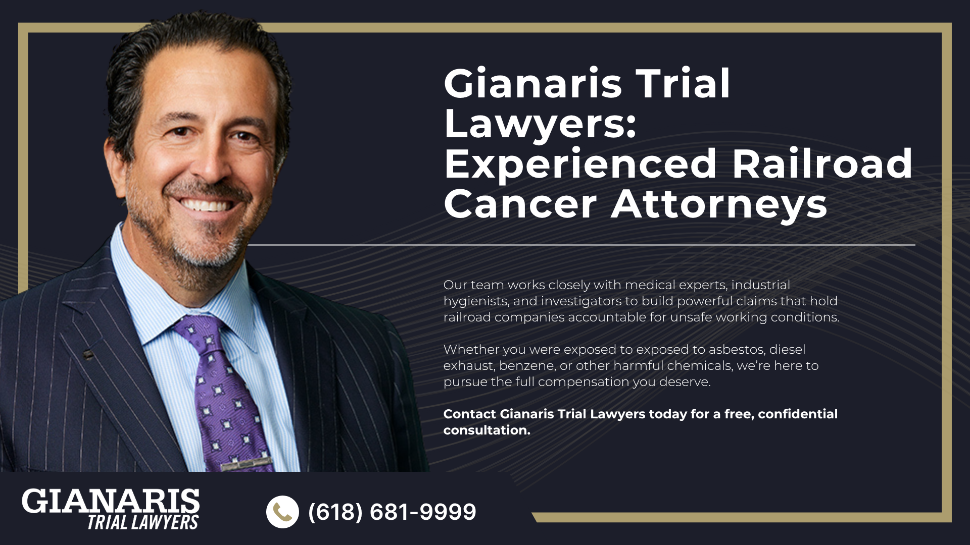 Types of Occupational Exposures on the Railroad Linked to Cancer Risk; Types of Cancer Linked to Chemical Exposure in the Railroad Industry; Major Rail Yards in the St Louis Metropolitan Area Potentially Linked to Cancer; Do You Qualify for a Railroad Cancer Claim; Gathering Evidence for a Railroad Worker Cancer Claim; Damages in Railroad Cancer Claims; Gianaris Trial Lawyers_ Experienced Railroad Cancer Attorneys