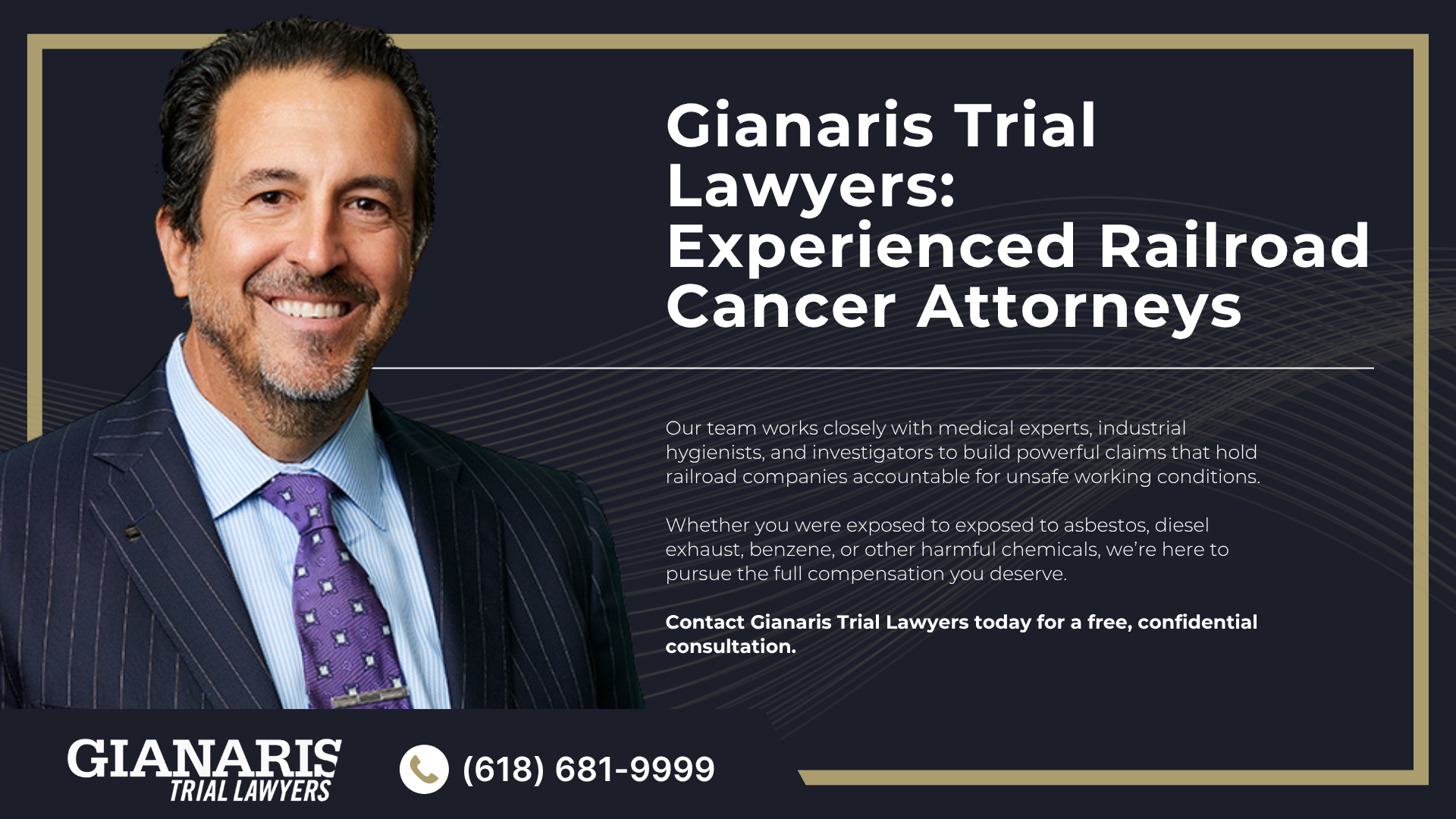 Types of Occupational Exposures on the Railroad Linked to Cancer Risk; Types of Cancer Linked to Chemical Exposure in the Railroad Industry; Major Rail Yards in the Chicago Metropolitan Area Potentially Linked to Cancer; Do You Qualify for a Railroad Cancer Claim; Gathering Evidence for a Railroad Worker Cancer Claim; Damages in Railroad Cancer Claims; Gianaris Trial Lawyers_ Experienced Railroad Cancer Attorneys