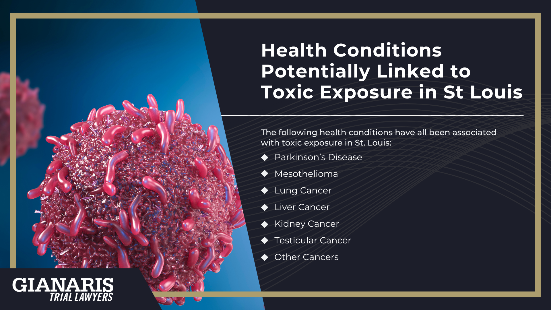 Meet Our Team of Toxic Chemical Exposure Attorneys; Types of Toxic Chemical Exposure Cases We Handle; St. Louis is a Hotspot for Toxic Industries and Chemical Exposure; Health Conditions Potentially Linked to Toxic Exposure in St Louis
