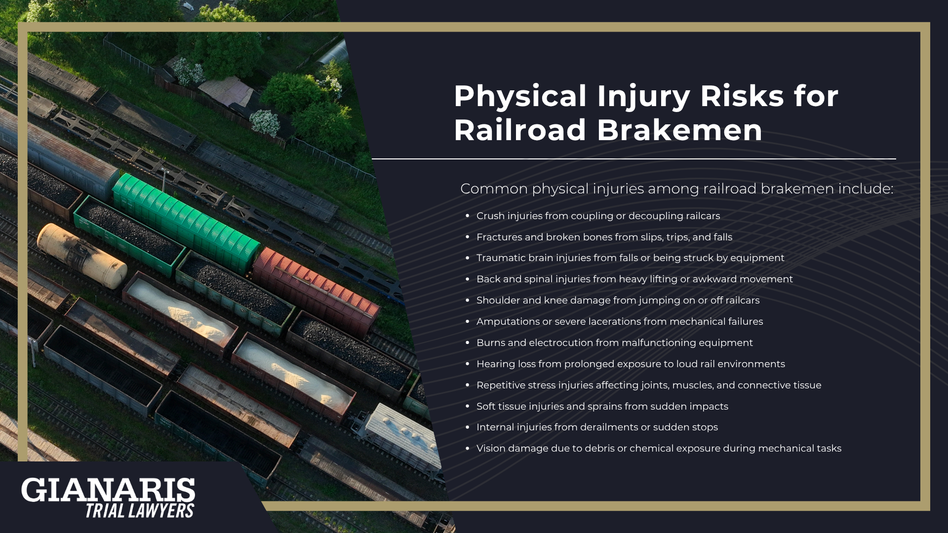 Physical Injury and Chemical Exposure Risks Faced by Railroad Brakemen; Physical Injury Risks for Railroad Brakemen