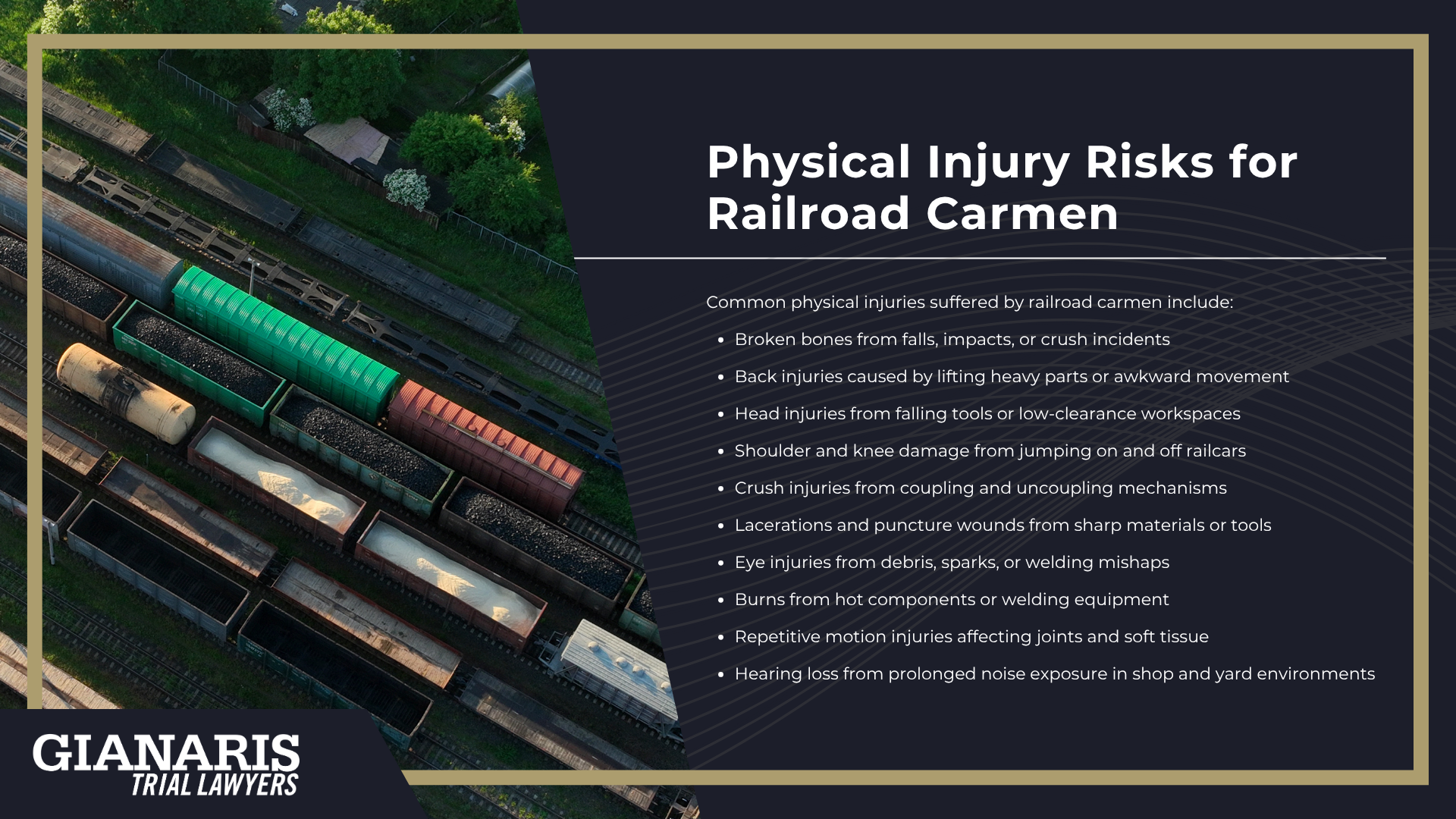 Physical Injury and Chemical Exposure Risks Faced by Railroad Carmen; Physical Injury Risks for Railroad Carmen