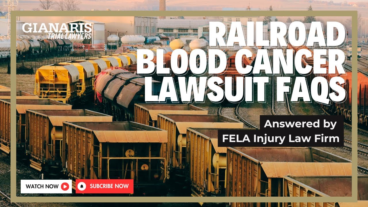 Railroad Blood Cancer Lawsuit FAQs Answered by a FELA Injury Law Firm YouTube Thumbnail