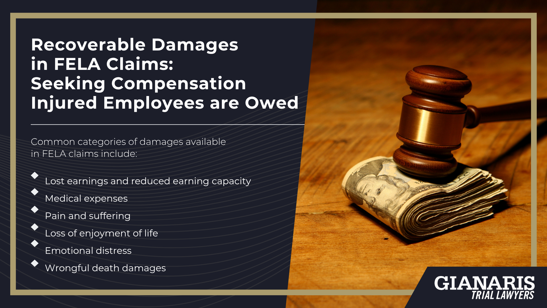 An Overview of the Federal Employers Liability Act (FELA); The Legal Process for FELA Claims Explained; What Should I Do If a Railroad Claim Agent Contacts Me; Evidence to Gather for Your FELA Claim; Recoverable Damages in FELA Claims_ Seeking Compensation Injured Employees are Owed