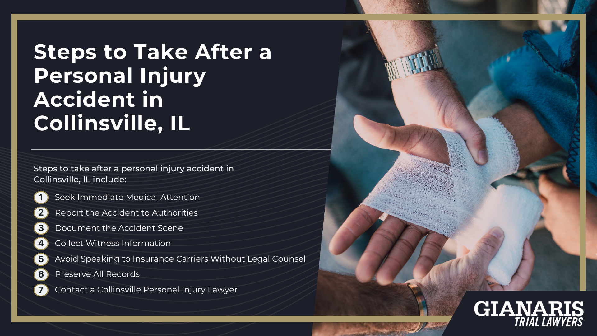 Meet Our Team of Collinsville Personal Injury Lawyers; Types of Personal Injury Claims We Handle; Steps to Take After a Personal Injury Accident in Collinsville, IL