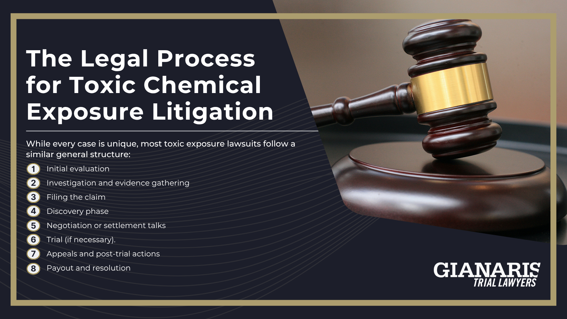 How Does Toxic Chemical Exposure Occur; What To Do If You Suspect Toxic Chemical Exposure; Types of Chemical Exposure_ Workplace, Community, and Individual Risks; Workplace Chemical Exposure Risks; Community Chemical Exposure Risks; Individual Cases of Chemical Exposure; Health Effects of Toxic Chemical Exposure; The Legal Process for Toxic Chemical Exposure Litigation