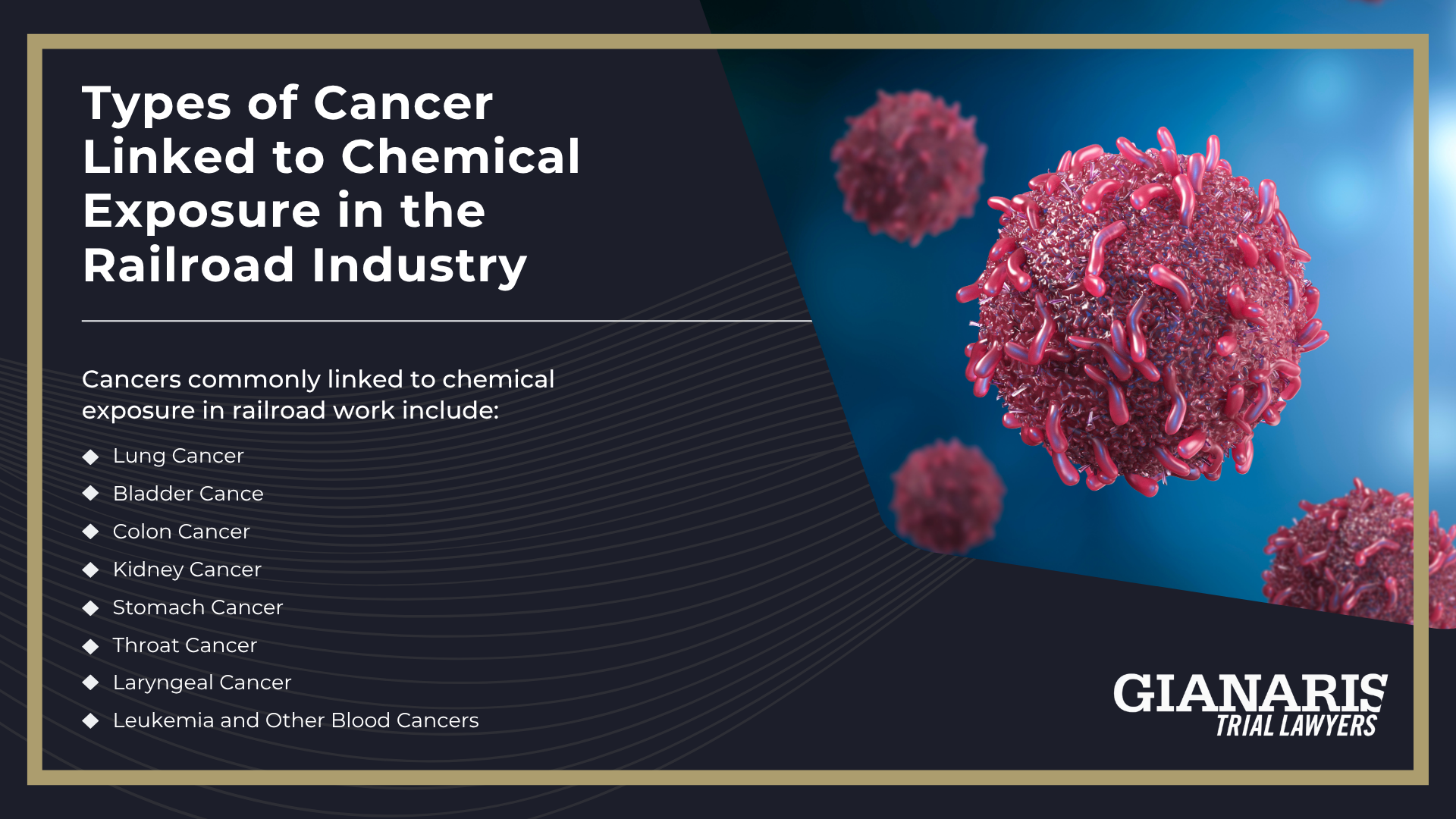 Types of Occupational Exposures on the Railroad Linked to Cancer Risk; Types of Cancer Linked to Chemical Exposure in the Railroad Industry