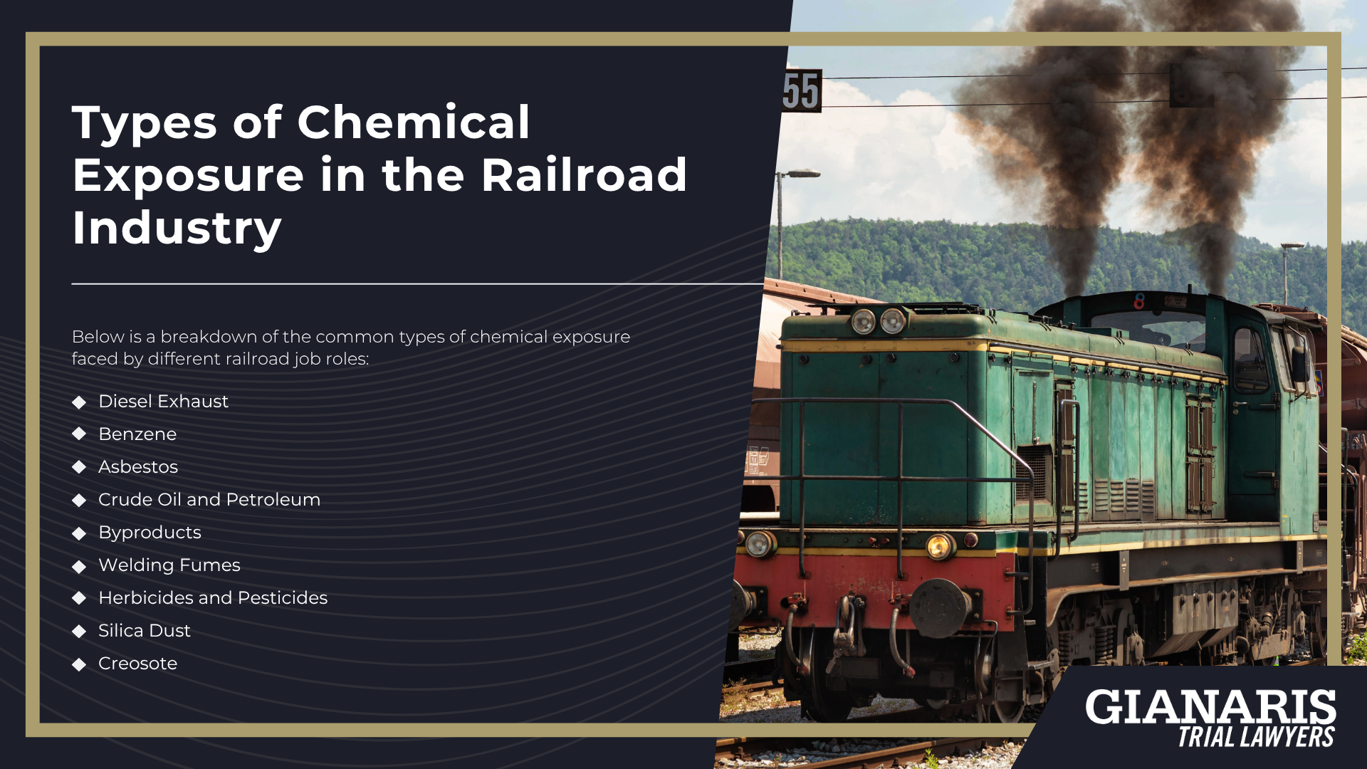 Serious Health Risks Faced by Railroad Workers; Types of Chemical Exposure in the Railroad Industry