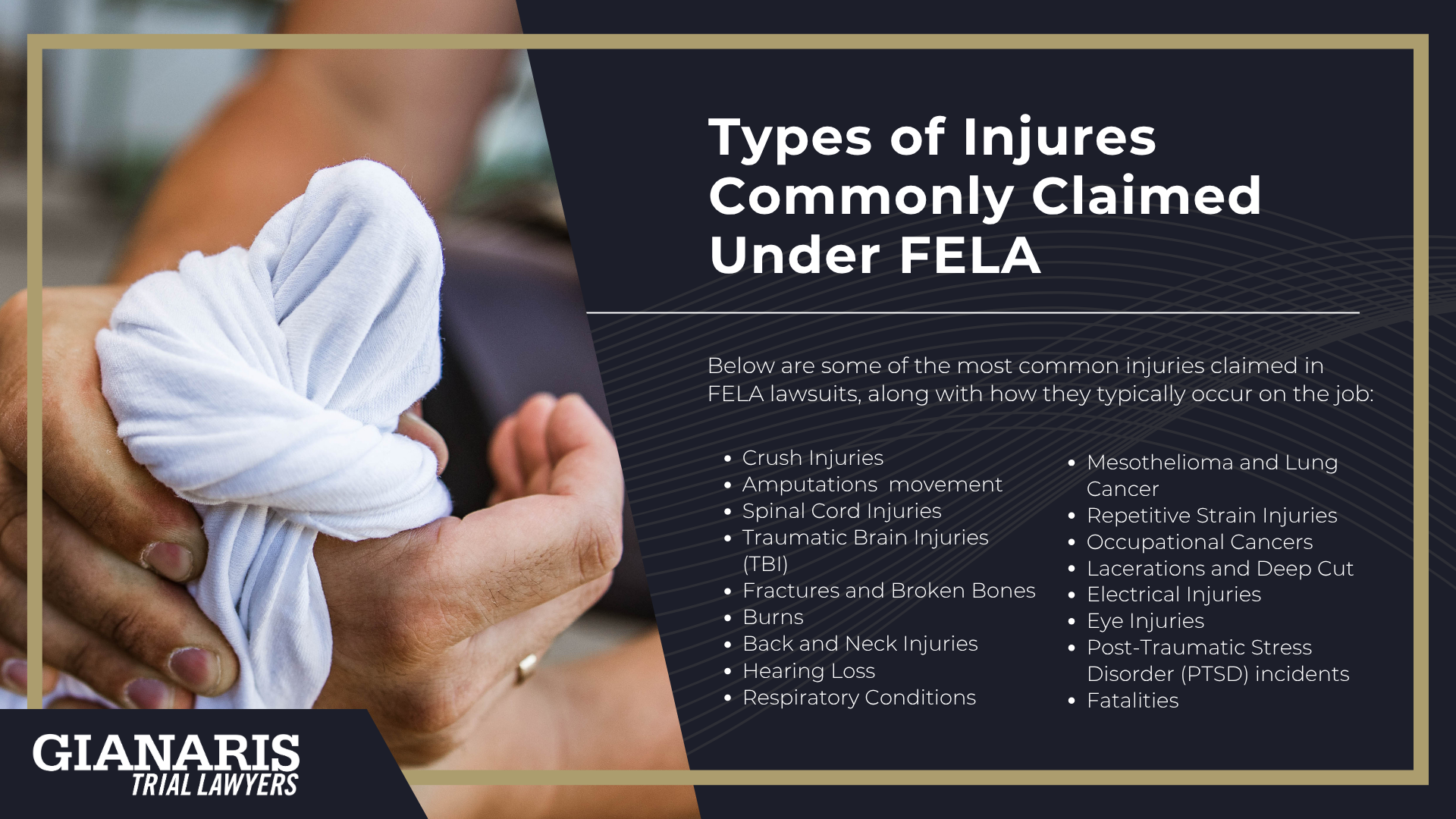 Meet Our Founder and Experienced FELA Attorney_ Ted Gianaris; How Much Does it Cost to Hire a FELA Lawyer from Gianaris Trial Lawyers; Understanding the Federal Employers Liability Act (FELA); Types of Injures Commonly Claimed Under FELA