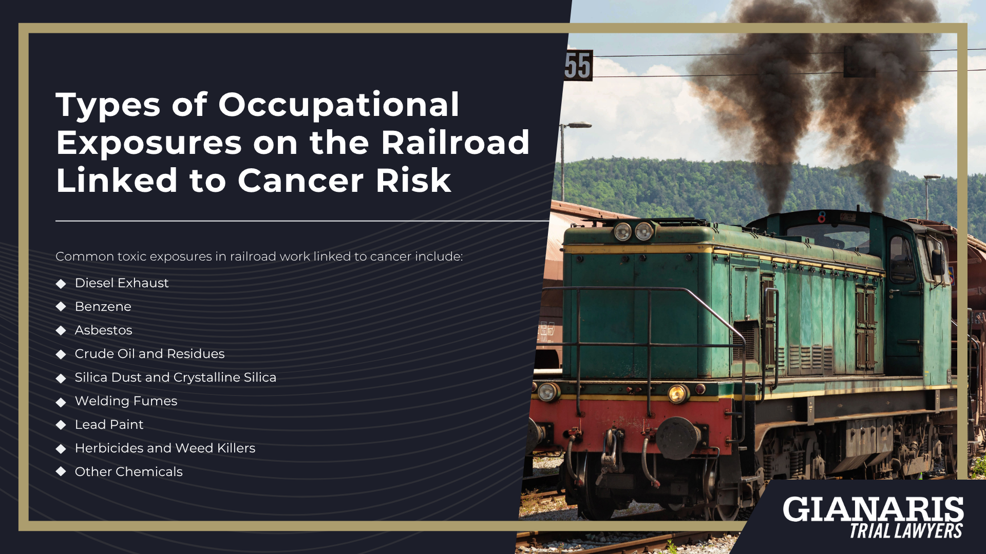Types of Occupational Exposures on the Railroad Linked to Cancer Risk