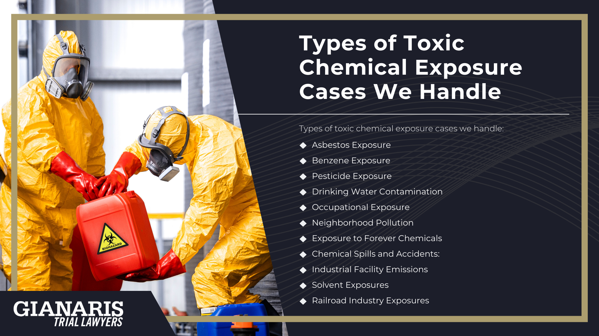 Meet Our Team of Experienced Collinsville Car Accident Lawyers; Types of Toxic Chemical Exposure Cases We Handle