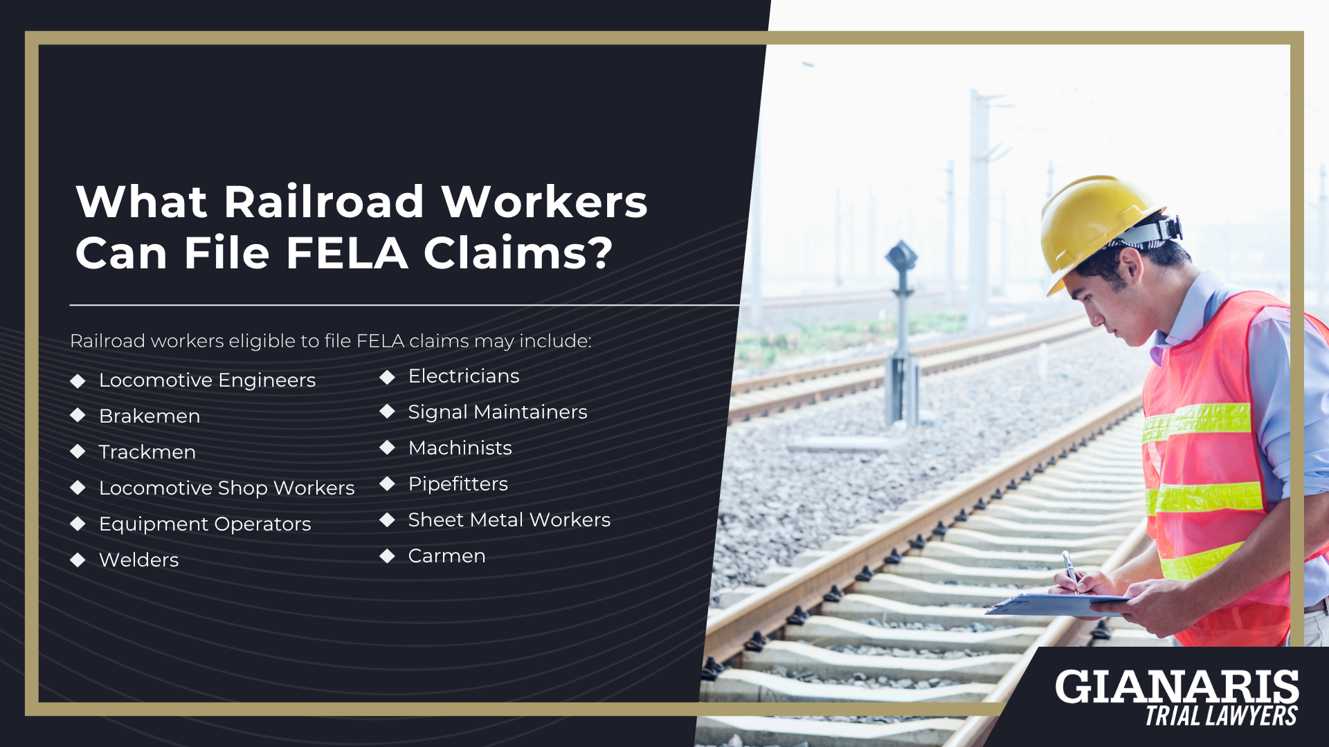Meet Our Founder and Experienced FELA Attorney_ Ted Gianaris; Meet Our Founder and Experienced FELA Attorney_ Ted Gianaris (2); What is the Federal Employers Liability Act (FELA) and How Does it Benefit Injured Railroad Workers; What Injuries Qualify for FELA Claims; What Railroad Workers are Able to File Claims Under FELA?