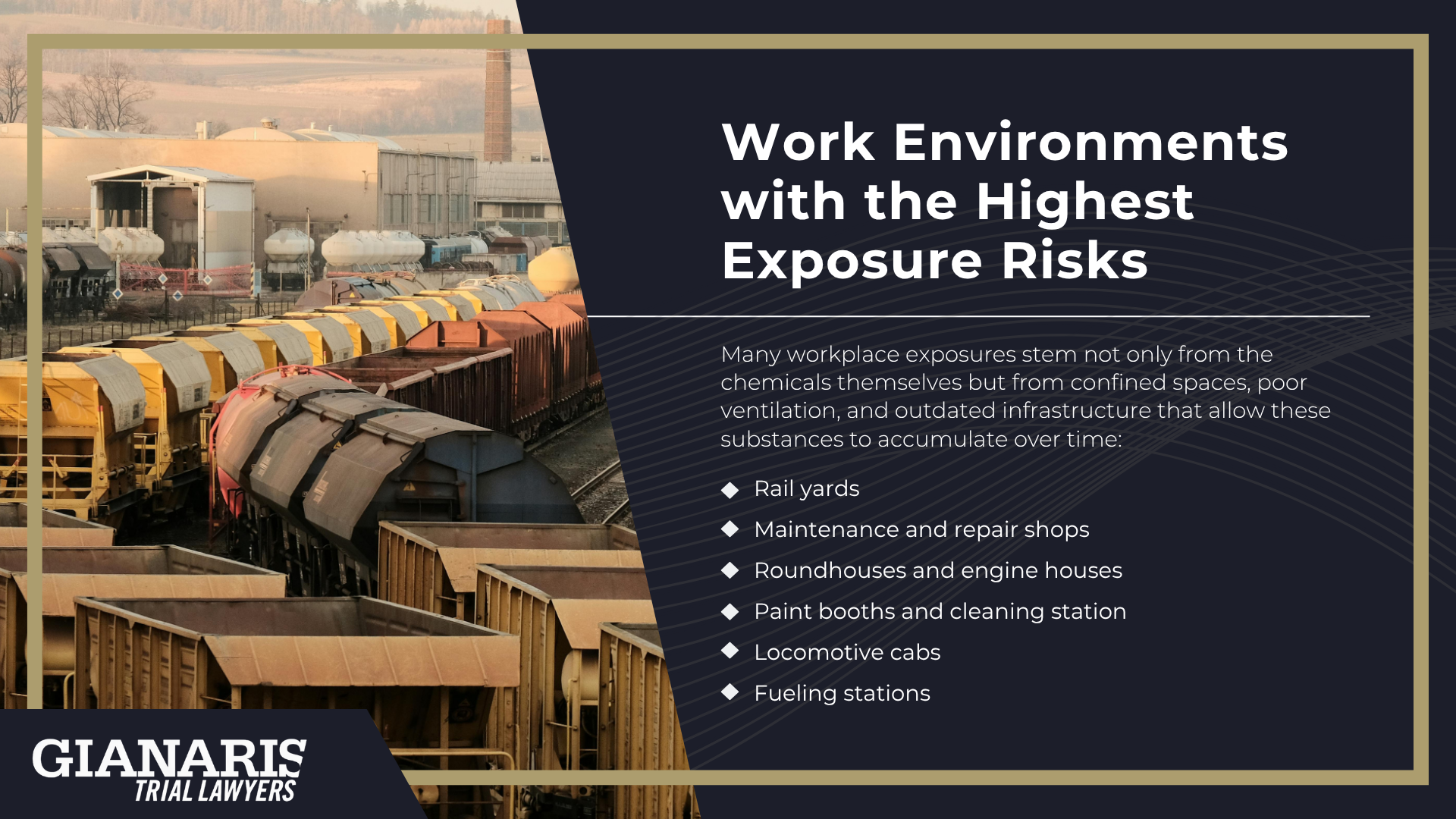 Common Types of Chemical Exposure in the Railroad Industry; How Chemical Exposure Happens on the Job_ Routes, Tasks, and Risk Factors; Major Rail Yards in the St Louis MetWork Environments with the Highest Exposure Risksropolitan Area Potentially Linked to Cancer