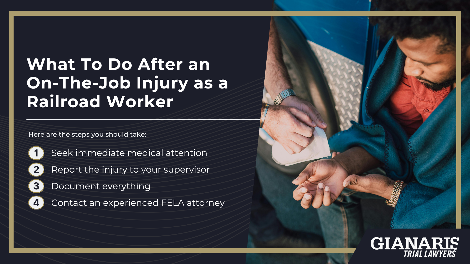 Types of Physical Injuries Covered by FELA; What To Do After an On-The-Job Injury as a Railroad Worker