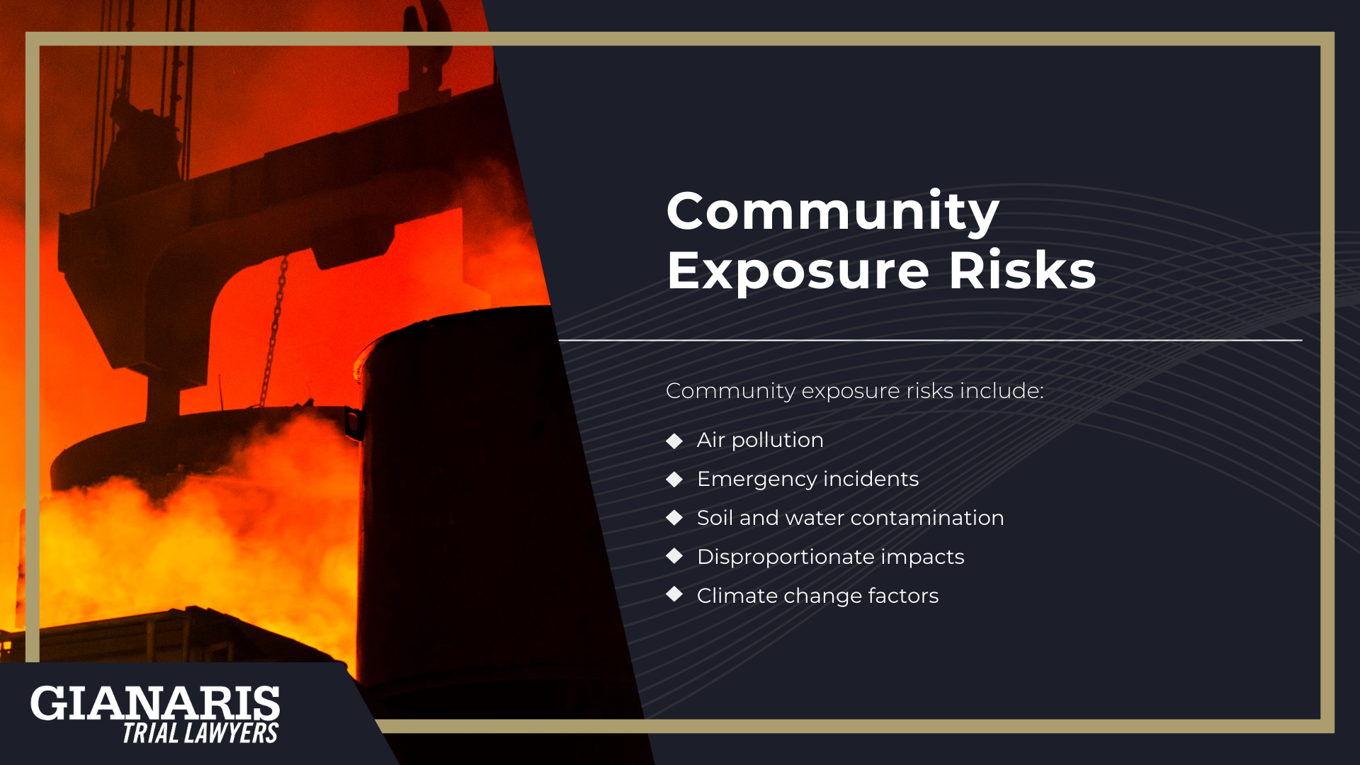 What is a Steel Plant; Types of Chemicals and Pollutants from Steel Production; Occupational Exposure Risks; Community Exposure Risks