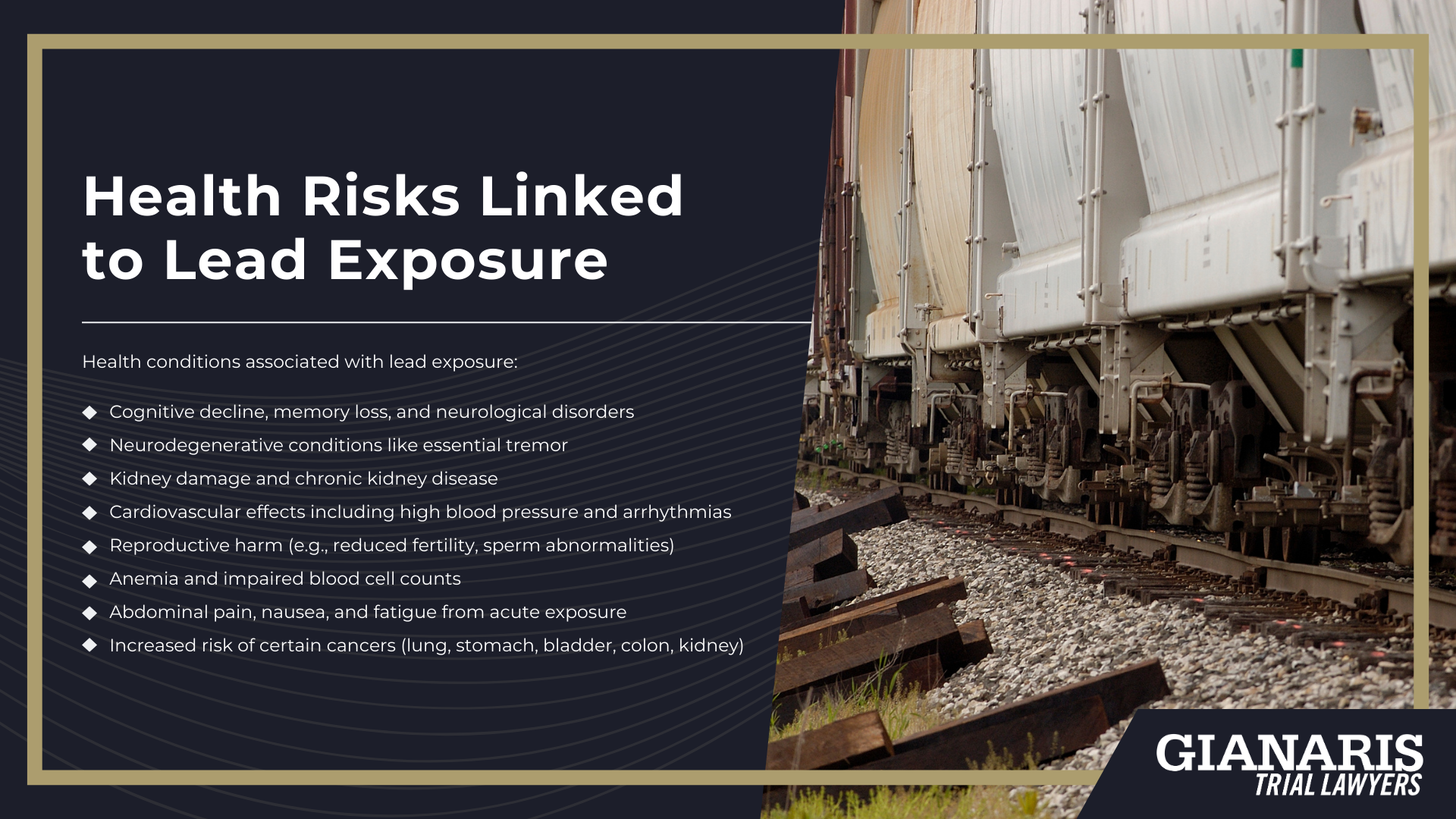 Parkinson’s Disease Treatment; How are Railroad Workers Exposed to Lead; Where is Lead Found in the Railroad Industry; Health Risks Linked to Lead Exposure