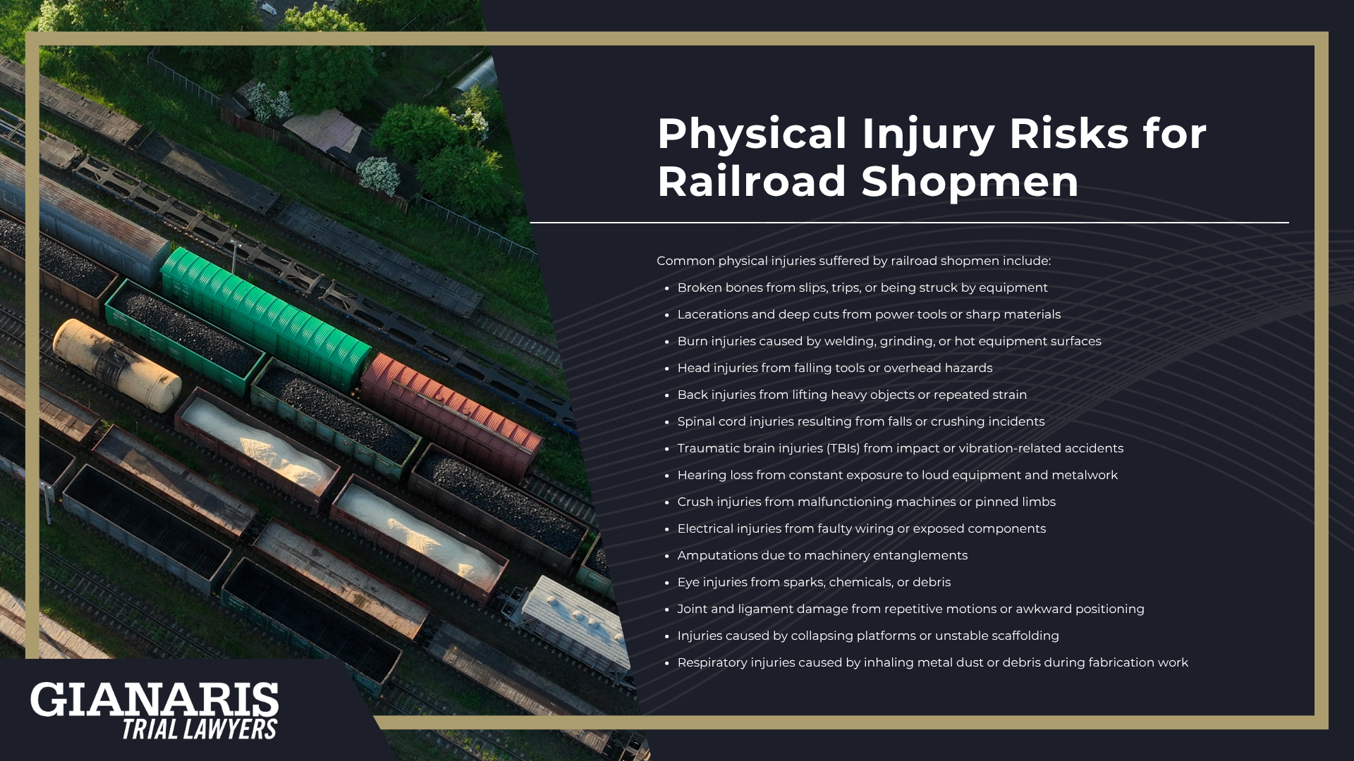 Physical Injury and Chemical Exposure Risks Faced by Railroad Shopmen; Physical Injury Risks for Railroad Shopmen