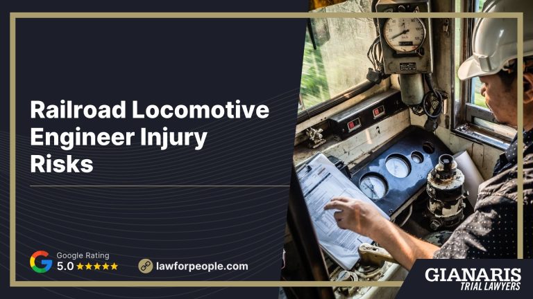 Railroad Locomotive Engineer Injury Risks; Physical Injury and Chemical Exposure Risks Faced by Locomotive Engineers; Physical Injury Risks for Locomotive Engineers; Chemical Exposure Risks for Locomotive Engineers; How Do FELA Claims Allow Injured Railroad Workers to Seek Fair Compensation; Gathering Evidence for a FELA Claim; Damages in FELA Lawsuits; Gianaris Trial Lawyers_ Get Help from an Experienced FELA Lawyer