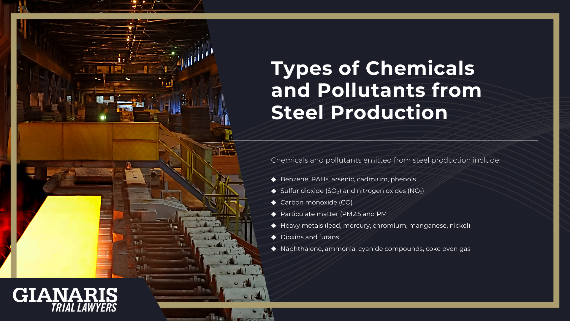 What is a Steel Plant; Types of Chemicals and Pollutants from Steel Production