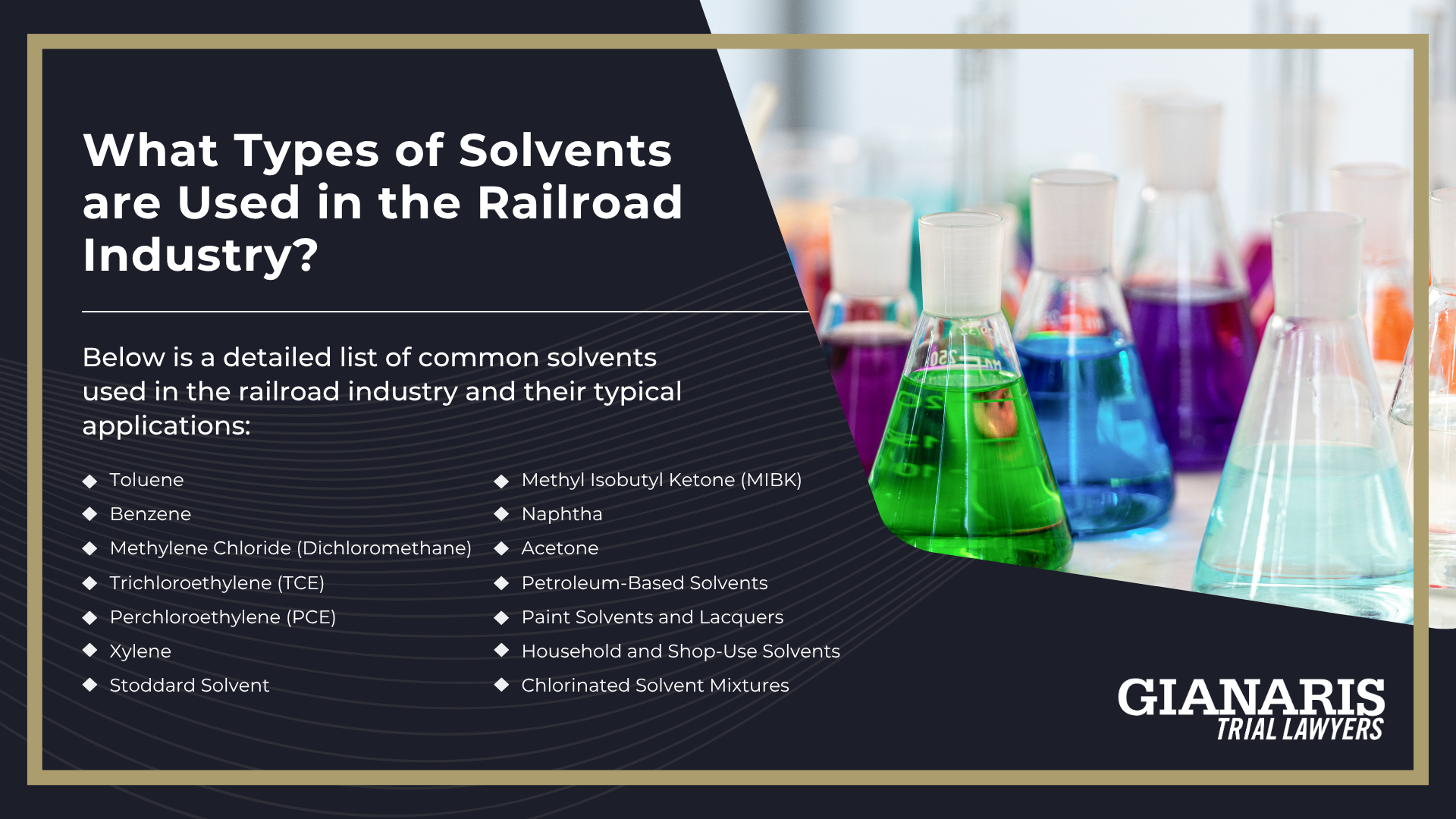 How are Railroad Workers Exposed to Solvents; What Types of Solvents are Used in the Railroad Industry