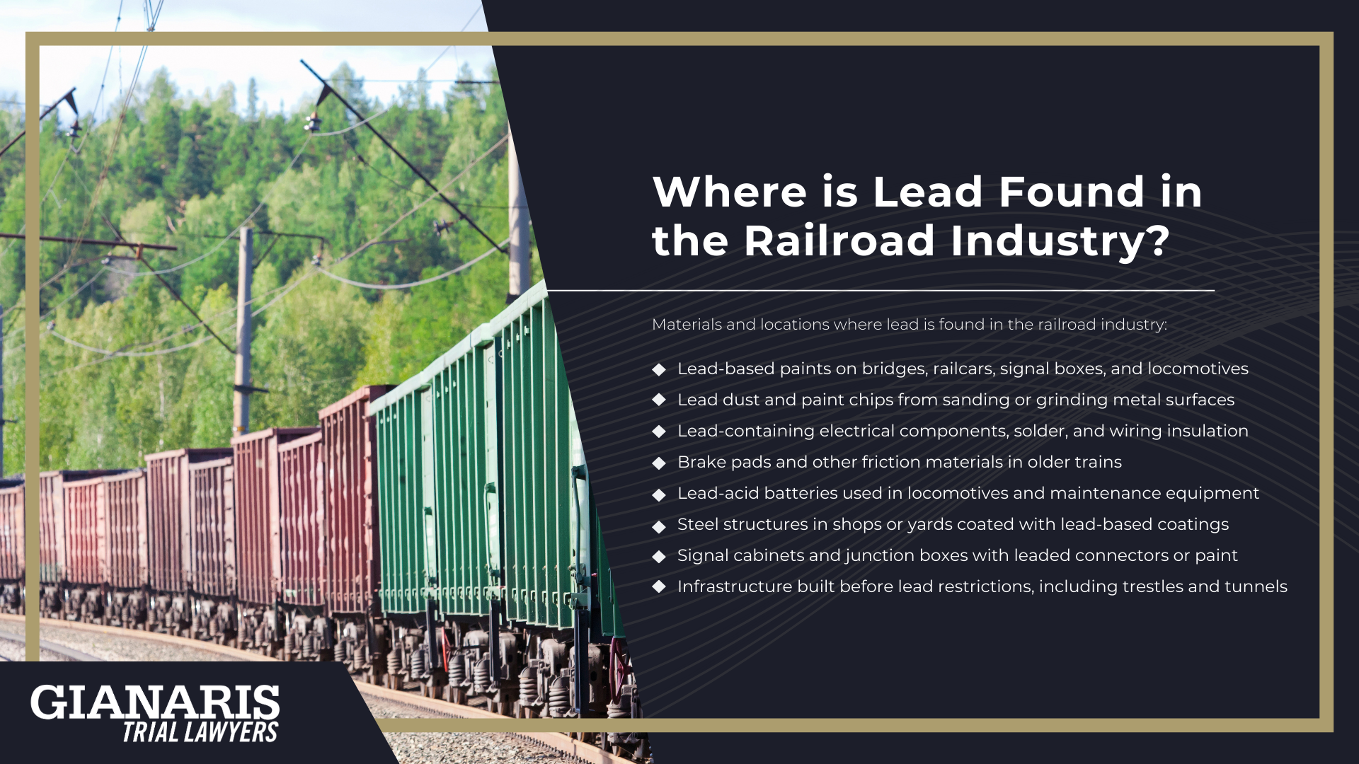 Parkinson’s Disease Treatment; How are Railroad Workers Exposed to Lead; Where is Lead Found in the Railroad Industry