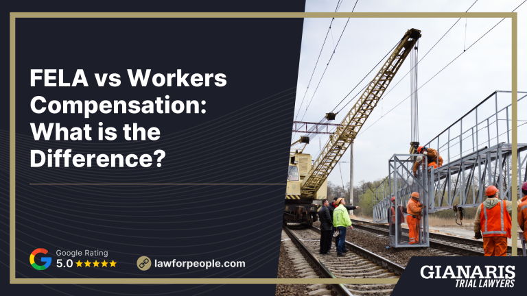 FELA vs Workers Compensation What is the Difference; The Differences Between FELA and Workers' Compensation Explained; How FELA Claims Work in Practice; Do You Qualify for a FELA Lawsuit; Gianaris Trial Lawyers_ Experienced FELA Attorneys