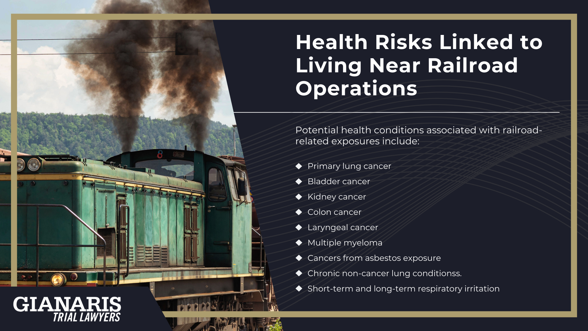What Scientific Research Says About Living Near Railroad Tracks and Cancer Risk; Scientific Studies and Assessments Relevant to Residents Nearby Rail Operations; Pollutants and Pathways_ How Rail Operations Can Affect Nearby Communities; Health Risks Linked to Living Near Railroad Operations