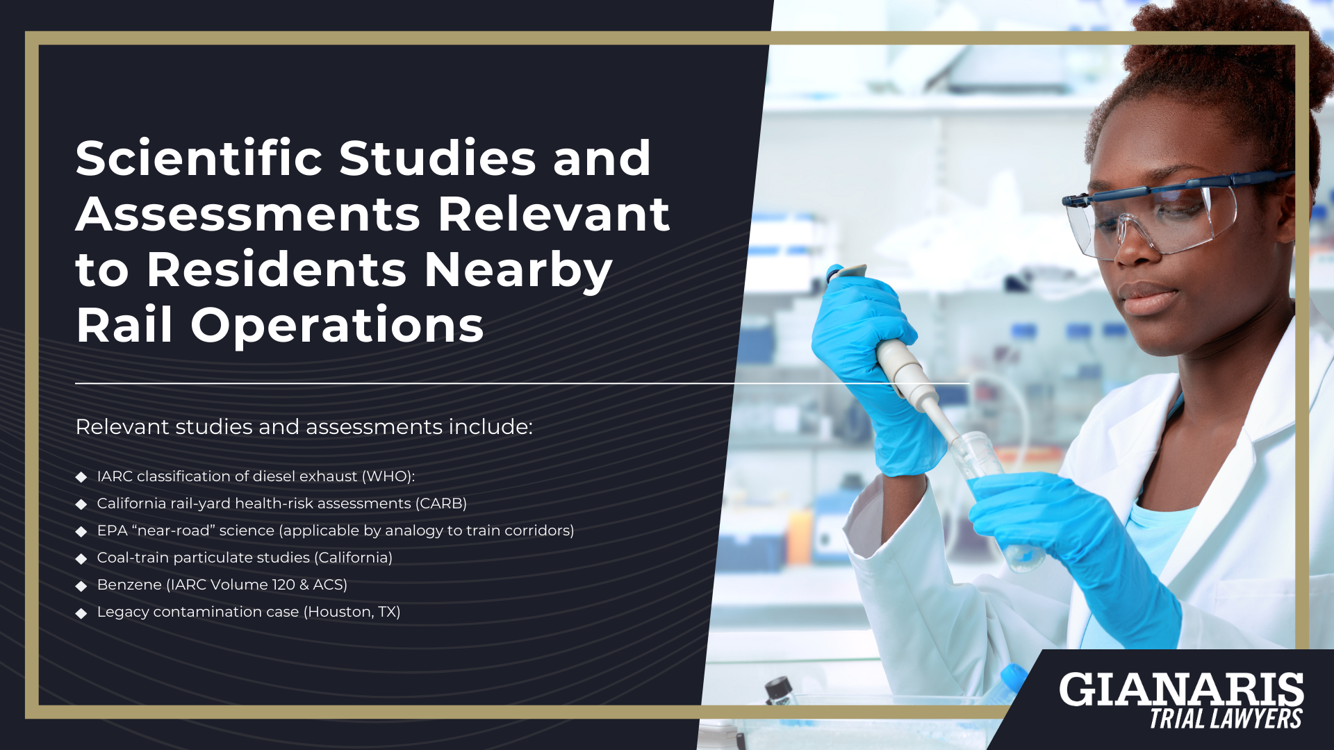What Scientific Research Says About Living Near Railroad Tracks and Cancer Risk; Scientific Studies and Assessments Relevant to Residents Nearby Rail Operations