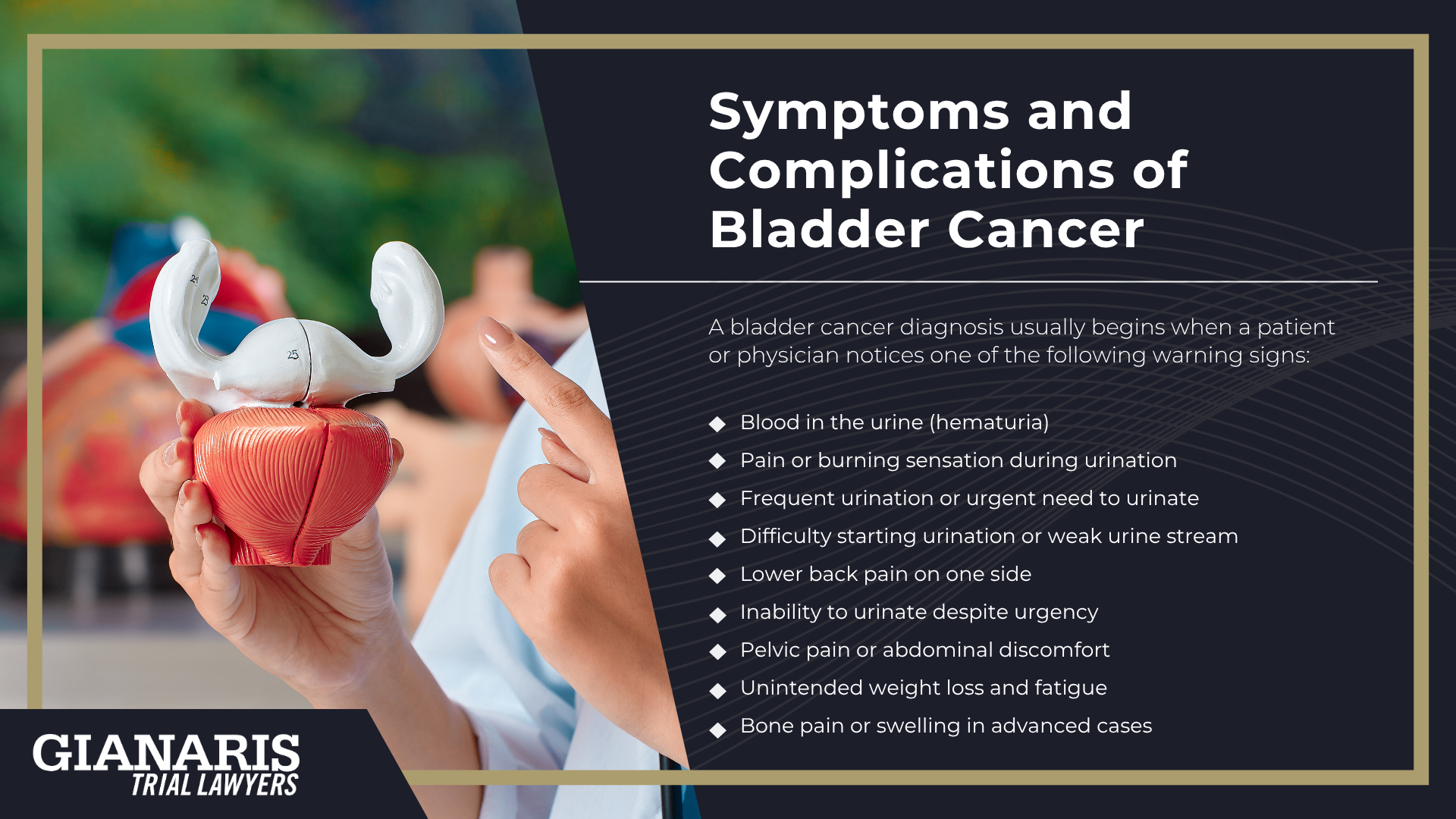 How is Bladder Cancer Linked to the Railroad Industry; Railroad Jobs Linked to an Increased Risk of Toxic Exposure and Bladder Cancer; About Bladder Cancer;  About Bladder Cancer;  Symptoms and Complications of Bladder Cancer