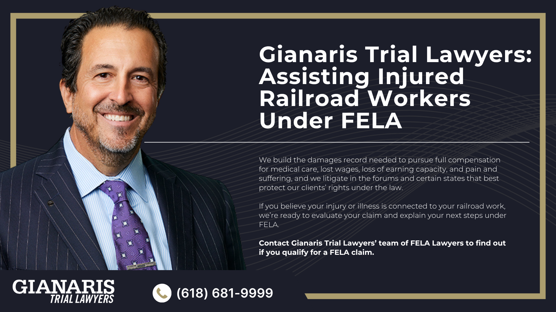 The History And Purpose Of The Federal Employers Liability Act (FELA); Legal Requirements Under FELA; Common Injuries In FELA Cases; Do You Qualify For a FELA Lawsuit; Gianaris Trial Lawyers_ Assisting Injured Railroad Workers Under FELA