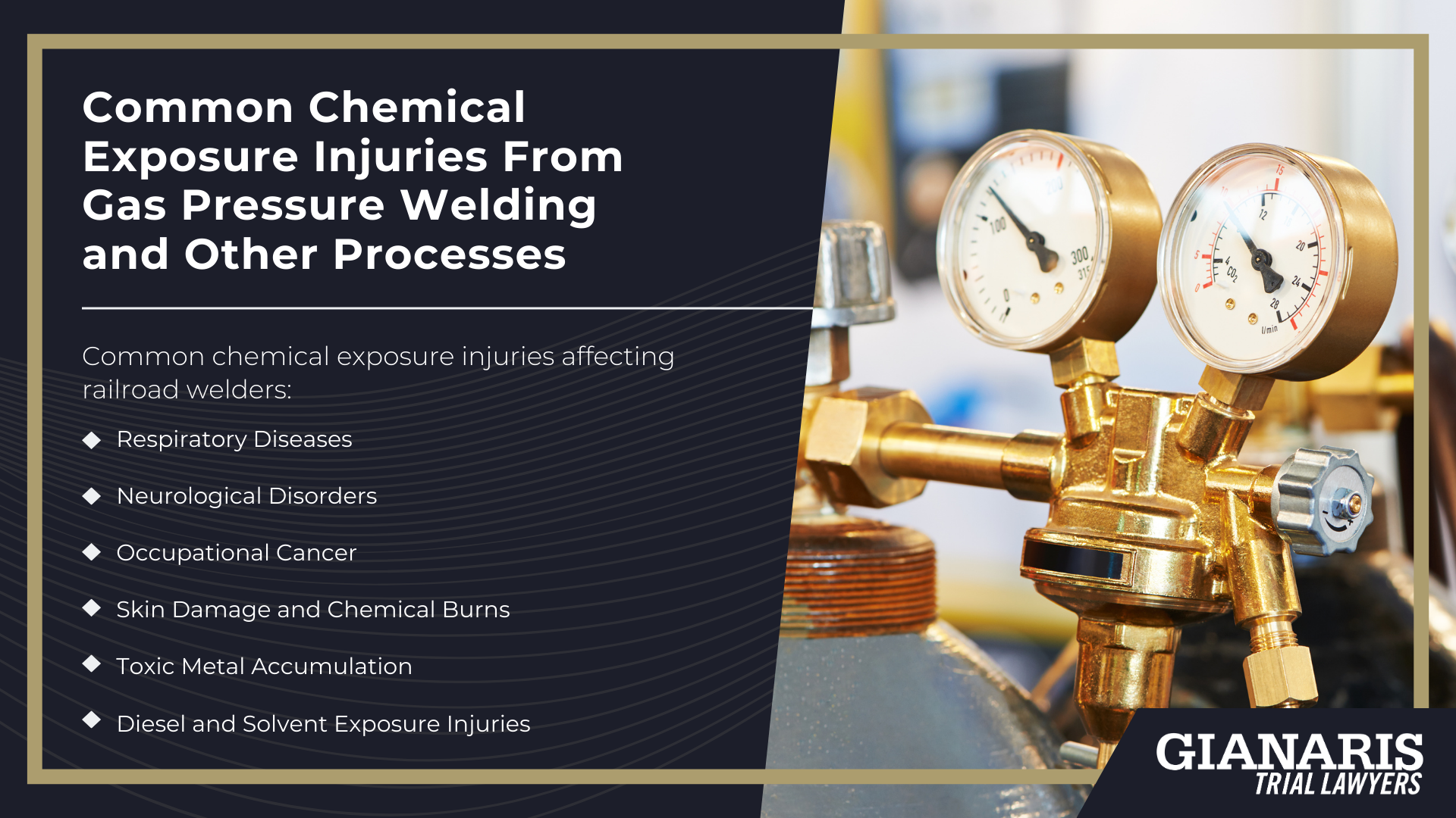 Railroad Welders_ A Critical but High-Risk Role in the Railroad; Physical Injury and Chemical Exposure Risks Faced by Railroad Welders; Common Physical Injuries From Thermite Welding and Other Processes; Common Chemical Exposure Injuries From Gas Pressure Welding and Other Processes