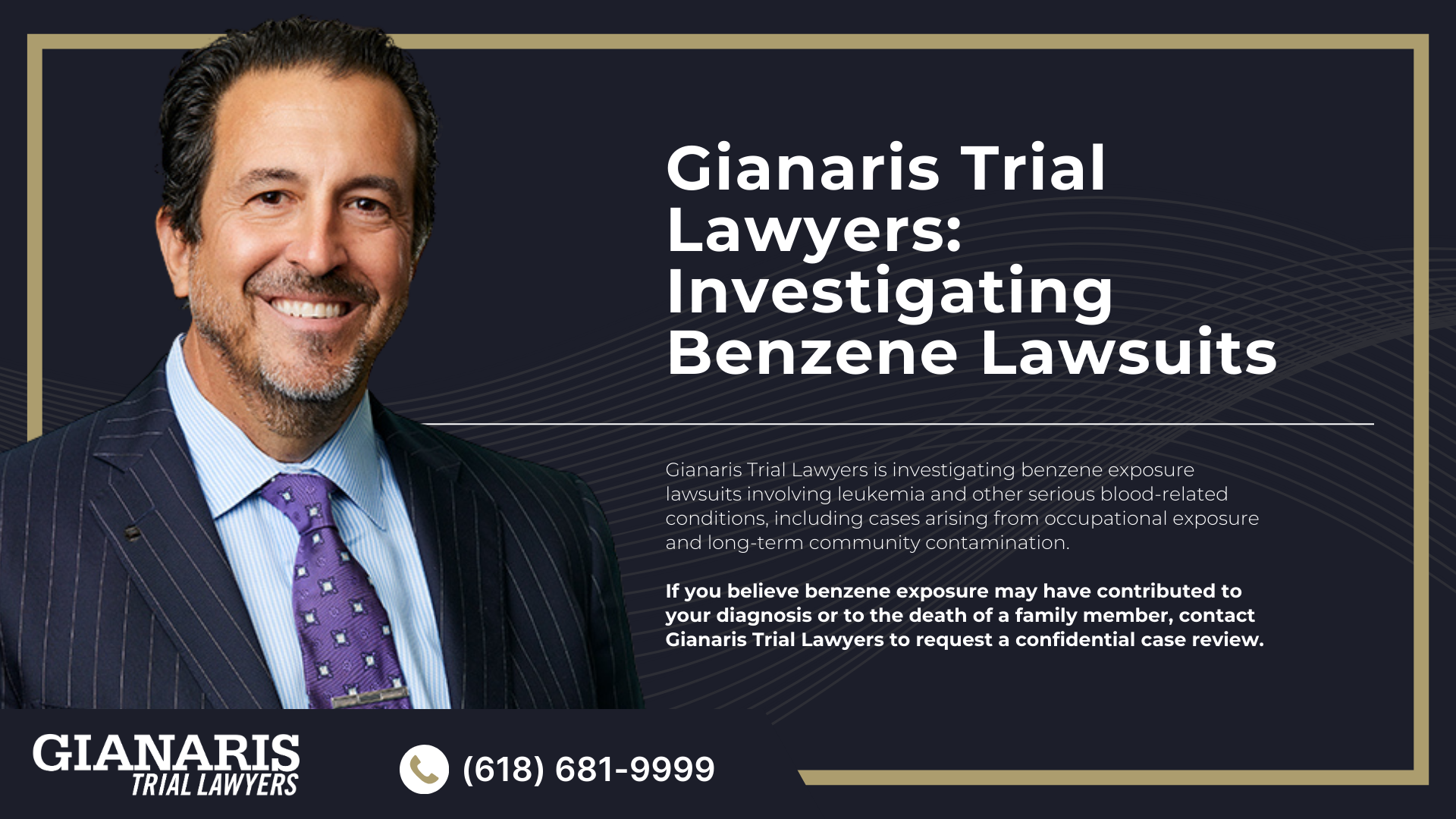 Understanding Eligibility in Benzene Exposure Claims; Why Benzene Lawsuits Focus on Exposure History and Medical Diagnosis; Documented Benzene Exposure_ The First Qualification Requirement; Occupational Benzene Exposure_ High-Risk Industries and Job Roles; Environmental and Community Exposure to Benzene; Medical Conditions Commonly Associated With Benzene Exposure; Other Blood and Bone Marrow Disorders Linked to Benzene Exposure; Acute Myeloid Leukemia (AML) and Related Leukemias; Diagnosis Can Often Come Years After Initial Exposure to Benzene; Do You Qualify for a Benzene Exposure Lawsuit; Common Evidence Used in a Benzene Exposure Lawsuit; Potential Compensation in a Benzene Exposure Claim; Who Typically Does NOT Qualify for a Benzene Exposure Lawsuit; Gianaris Trial Lawyers_ Investigating Benzene Lawsuits