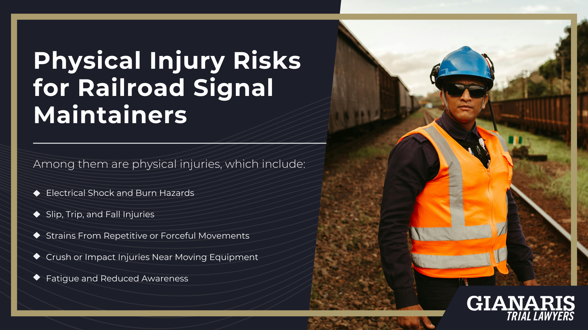 Your Role as a Railroad Signal Maintainer; The Equipment You Handle and Maintain; Physical Injury Risks for Railroad Signal Maintainers