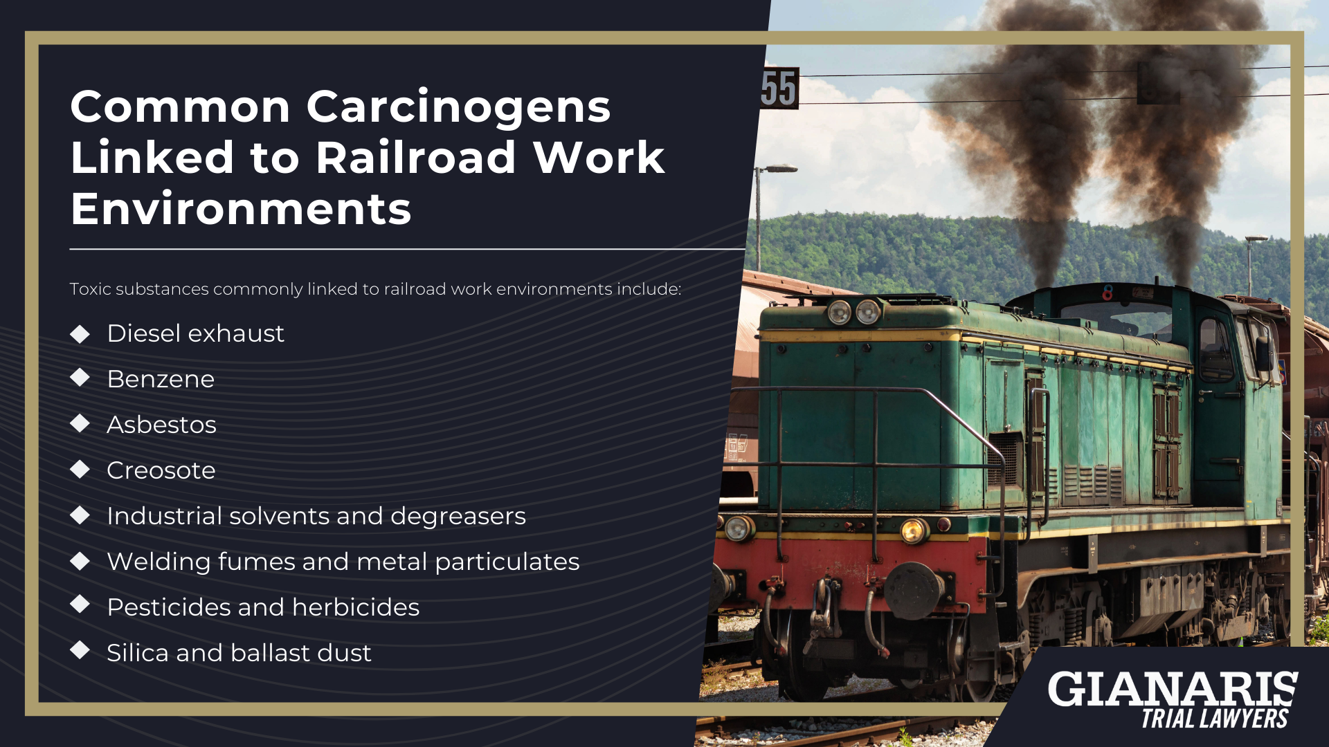 Railroad Cancer Claims in Kansas City Often Involve Long-Term Toxic Exposure; Common Carcinogens Linked to Railroad Work Environments