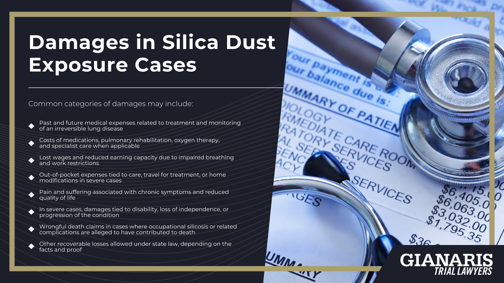 What Is Silica dust?; Complications From Silica Dust Exposure; Health Risks of Silica Dust Exposure; Symptoms and Warning Signs; How a Silica Dust Lawyer Can Assist You; Do You Qualify For a Silica Dust Exposure Lawsuit; Gathering Evidence for Your Claim; Damages in Silica Dust Exposure Cases (2)