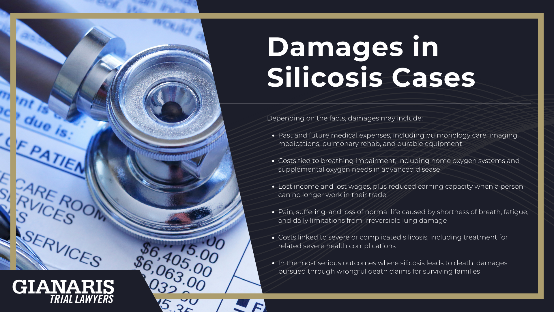 What Is Silicosis; How Crystalline Silica Dust Causes Lung Damage; Acute vs. Chronic Silicosis; What to Do If You’ve Been Diagnosed With Silicosis; Who Is Most at Risk for Silicosis; Silicosis Symptoms and Warning Signs; Diagnosing Silicosis; Do You Qualify to File a Silicosis Lawsuit; Who Can Be Held Liable for Silica Exposure; The Legal Process of Silicosis Lawsuits; Key Steps in the Claim Process; Statute of Limitations in Silicosis Lawsuits; Evidence To Collect for a Silicosis Lawsuit; Damages in Silicosis Cases