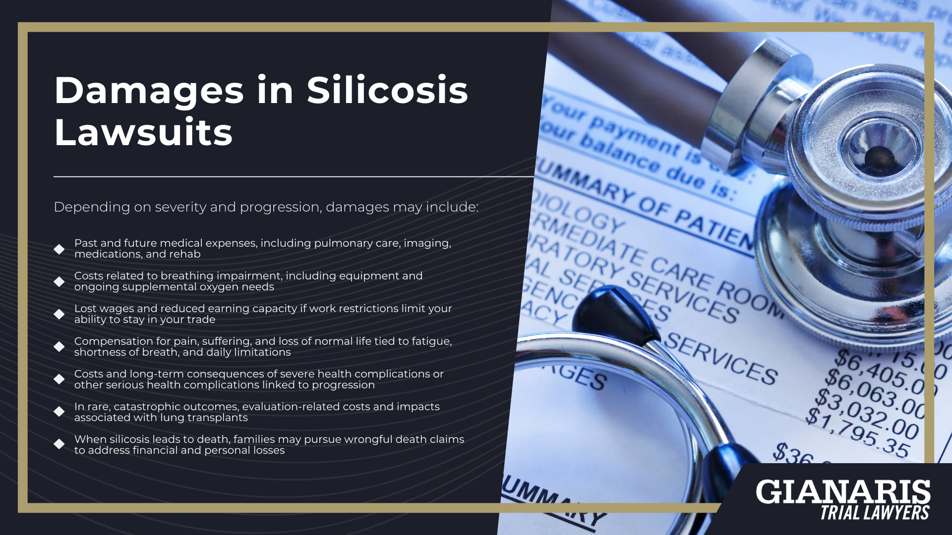What Is Silicosis; Who Is Most at Risk for Silicosis; How Our Lawyers Can Assist; Steps to Take in a Silicosis Lawsuit; Silicosis Symptoms and Warning Signs; Medical Testing Used to Confirm a Diagnosis; Evidence in Silicosis Lawsuits; Damages in Silicosis Lawsuits