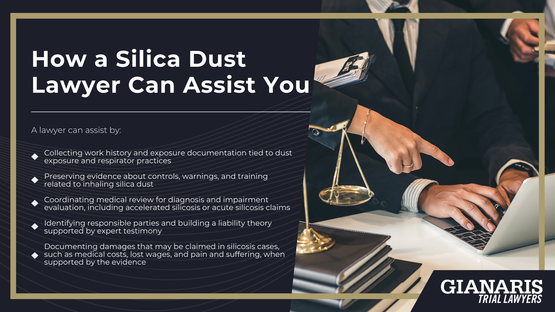 What Is Silica dust?; Complications From Silica Dust Exposure; Health Risks of Silica Dust Exposure; Symptoms and Warning Signs; How a Silica Dust Lawyer Can Assist You