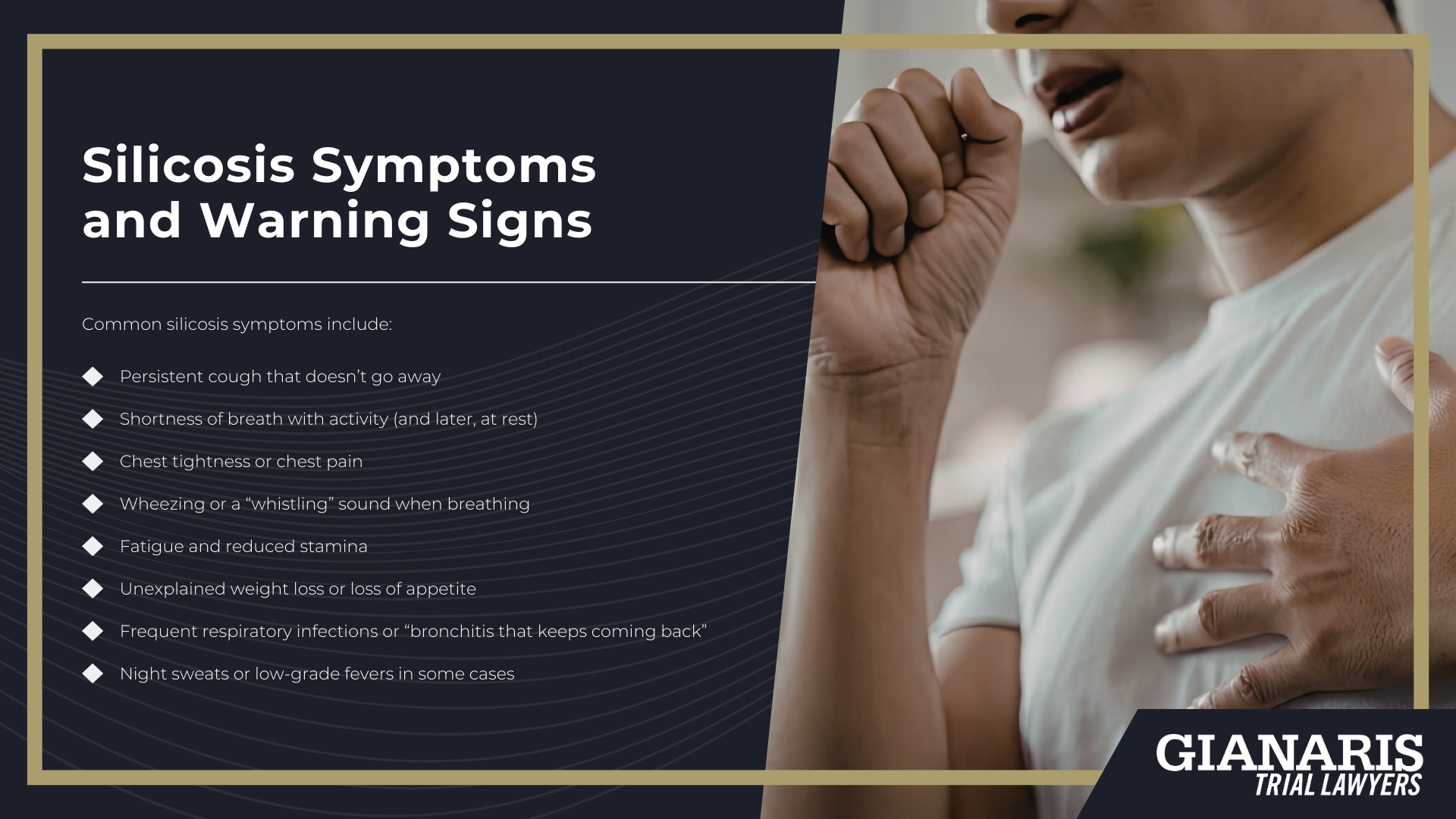 What Is Silicosis; How Crystalline Silica Dust Causes Lung Damage; Acute vs. Chronic Silicosis; What to Do If You’ve Been Diagnosed With Silicosis; Who Is Most at Risk for Silicosis; Silicosis Symptoms and Warning Signs