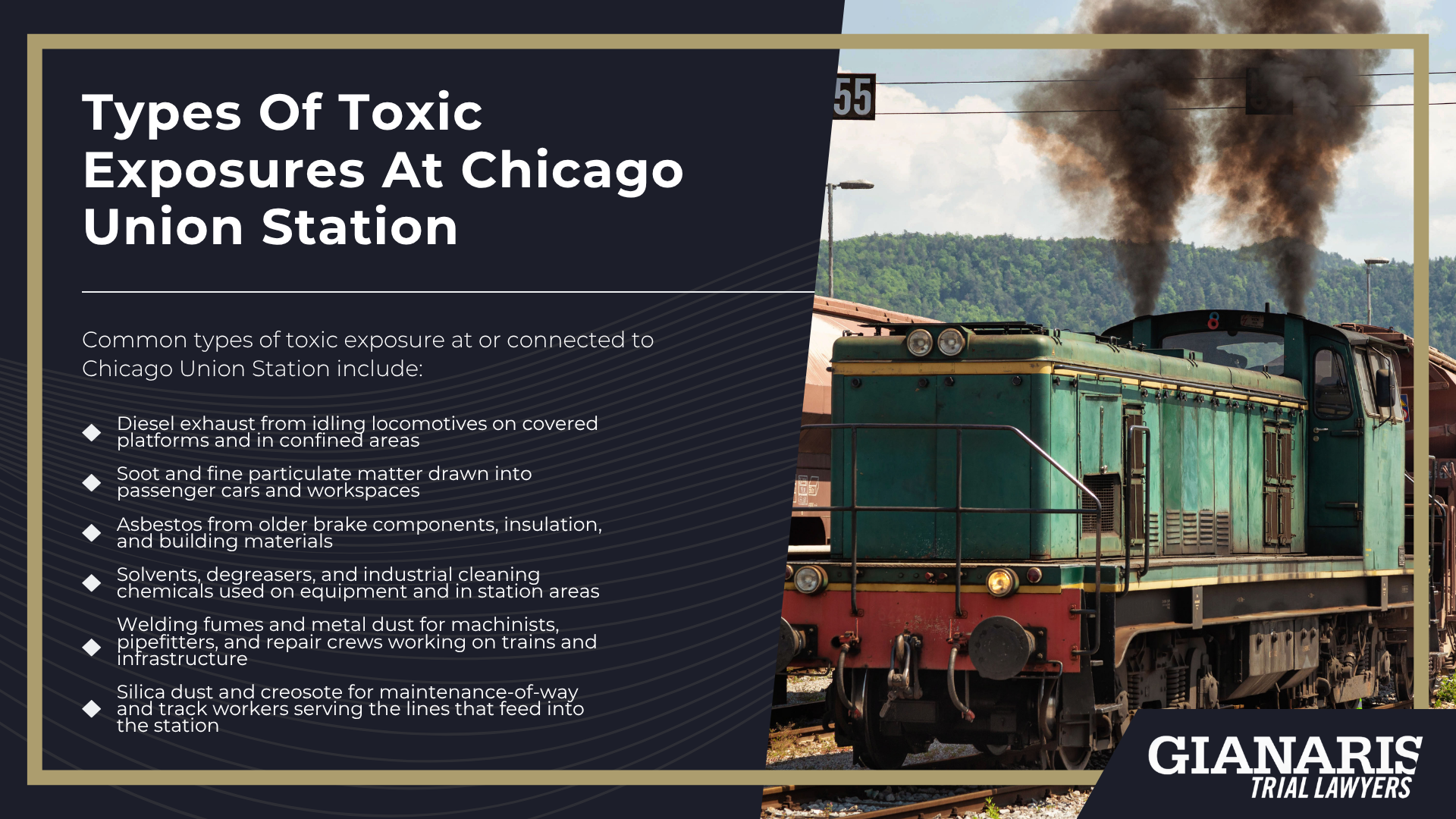 Overview_ Chicago Union Station Toxic Exposure Investigation; Documented Air-Quality Problems At Chicago Union Station; Types Of Toxic Exposures At Chicago Union Station 